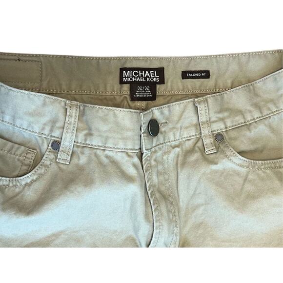 Michael Kors Tailored Fit Khaki Men's Jeans 32/32‎ MSRP $90 Casual Designer - Picture 3 of 13